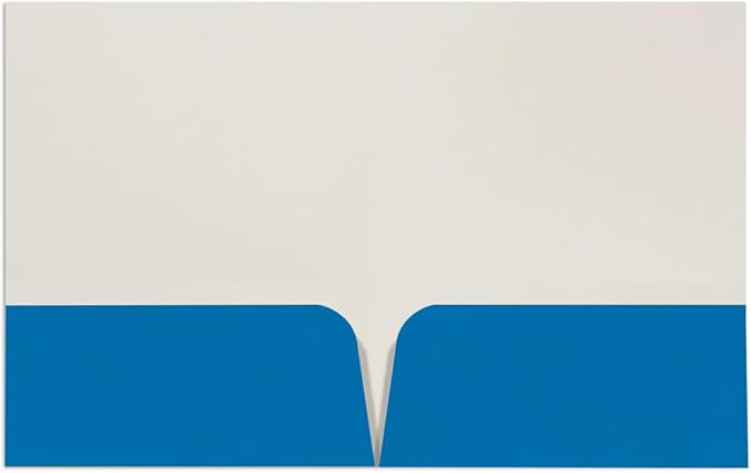 JAM PAPER Custom Printed Semi-Gloss Folders with Round Corner Pockets - Personalized Logo & Text - 10 pt C2S - Blue - 250/Pack