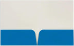 JAM PAPER Custom Printed Semi-Gloss Folders with Round Corner Pockets - Personalized Logo & Text - 10 pt C2S - Blue - 250/Pack
