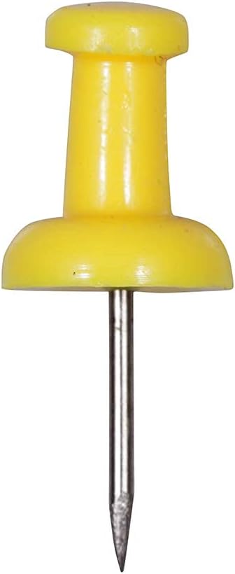 JAM PAPER Colorful Push Pins - Yellow Pushpins - 100/Pack