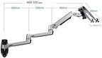 XSJ8013WT Wall Mount Laptop Holder Ultra Long Arm Aluminum Mechanical Spring Full Motion Laptop Mount Arm Monitor Holder Lapdesk (Black)