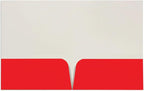 JAM PAPER Custom Printed Semi-Gloss Folders with Round Corner Pockets - Personalized Logo & Text - 10 pt C2S - Red - 250/Pack