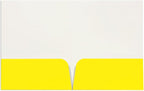 JAM PAPER Custom Printed Semi-Gloss Folders with Round Corner Pockets - Personalized Logo & Text - 12pt C1S - Yellow - 100/Pack
