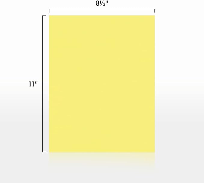 LUXPaper 8.5" x 11" Paper | Letter Size | Pastel Canary Yellow | 60lb. Text | 500 Qty
