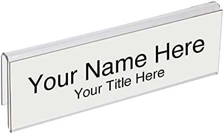 Glass Wall Name Plate Holders - Single Sided 8-1/2" Wide x 2" high (10 - PK, 1/4" Cubicle Wall) by Plastic Products Mfg.