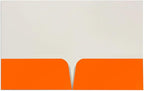 JAM PAPER Custom Printed Semi-Gloss Folders with Round Corner Pockets - Personalized Logo & Text - 12pt C1S - Orange - 100/Pack