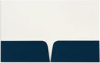 JAM PAPER Custom Printed Semi-Gloss Folders with Round Corner Pockets - Personalized Logo & Text - 10 pt C2S - Navy Blue - 250/Pack