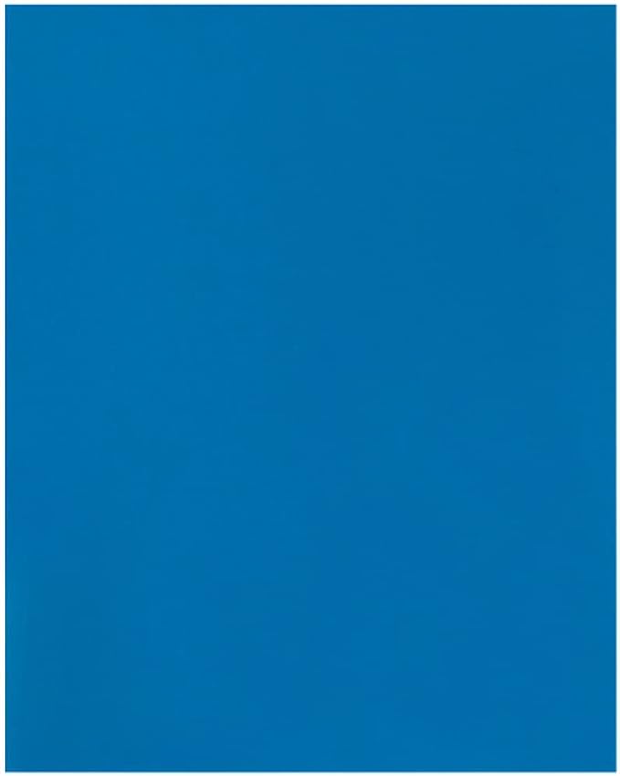 JAM PAPER Laminated Two Pocket Glossy School Folders - Letter Size - High Gloss Blue - Bulk 50/Box