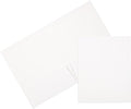 JAM PAPER Laminated Two Pocket Glossy School Folders - Letter Size - High Gloss White - Bulk 100/Box