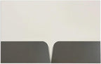 JAM PAPER Custom Printed Semi-Gloss Folders with Round Corner Pockets - Personalized Logo & Text - 10 pt C2S - Grey - 100/Pack