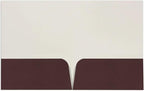 JAM PAPER Custom Printed Semi-Gloss Folders with Round Corner Pockets - Personalized Logo & Text - 12pt C1S - Brown - 250/Pack