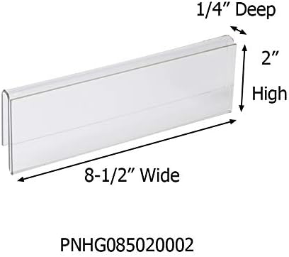 Acrylic Partition Name Plate Holders - Single Sided 8-1/2" Wide x 2" high (25 - PK, 1/4" Cubicle Wall) by Plastic Products Mfg.
