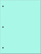 Copy And Printing Color Paper, 20 Lb. 3 Hole Punch 500 Sheets Per Ream. (Turquoise)