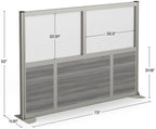 NBF Office Partitions - Cubicle Privacy Panel Wall Divider - Modern Room Separator with Quick Assembly - Indoor Laminate Free Standing Portable Room Divider Panel - 52" H x 73" W (Gray)