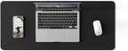 POUT TekDec Mat – Vegan Leather Desk Pad (31.5×13.4in / 80×34cm), Water-Resistant Surface, Anti-Slip Base, Scratch & Heat Protection, Multi-Functional Writing & Mouse Pad – Danish Black