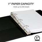 Samsill Economy 1 Inch Mini 3 Ring Binder, Made in The USA, Round Ring Binder, Non-Stick Customizable Cover, Black (‎12300) (Pack of 6)