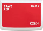 COLOP Make Series, Ink Stamp Pads, with Non-Toxic Premium Ink, Water-Based Acid-Free (Brave Red, Make 2-2-3/4" x 4-1/4")
