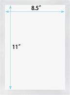 JIUYE 8.5x11 Magnetic Sign Holder,Self-Adhesive Magnetic Frames,Wall Mount Picture Display Frame with Magnet Strip Border for Window/Door/Fridge/Document Notice Paper(12Pcs,Silver)