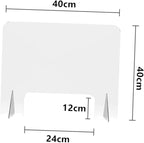KALLORY Prevention Baffles Dividers Panel Table Protective Office Divider Board Clear Desk Barrier Reception Screen Universal Block Shield Clear Book Holder Notepads Vertical Sneeze Guard