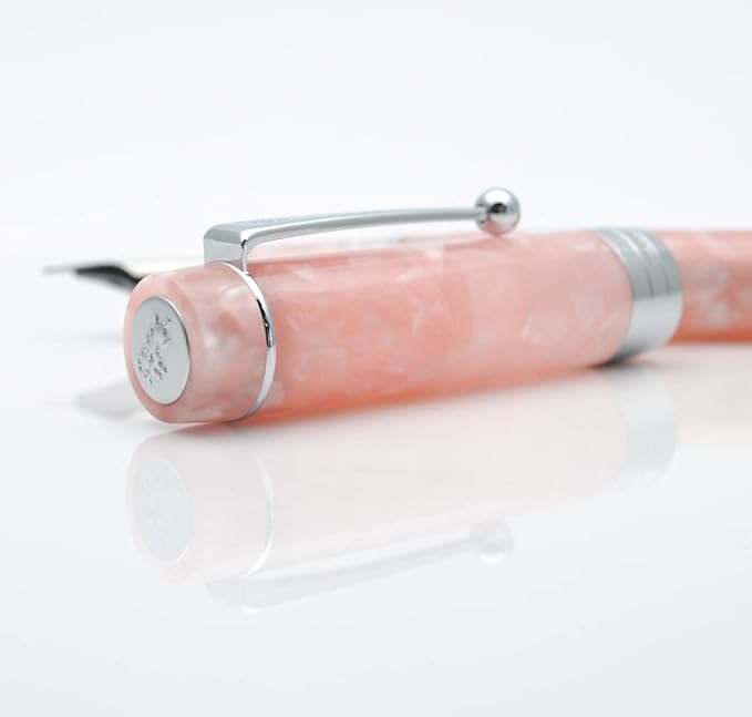 JINHAO 100 Fountain Pen with Ink Converter (Medium Nib 0.7mm, Sakura Pink with Silver Clip)