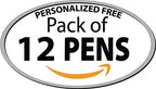 Personalized Ballpoint Pens - Retro -Retractable Click action - Custom - Black writing - Printed Name pens - Imprinted with Your Logo or Message - FREE PERSONALIZATION - 12 Pens/Box (Purple)