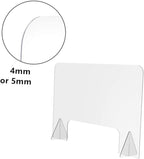 KALLORY Prevention Baffles Dividers Panel Table Protective Office Divider Board Clear Desk Barrier Reception Screen Universal Block Shield Clear Book Holder Notepads Vertical Sneeze Guard