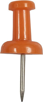 JAM PAPER Colorful Push Pins - Orange Pushpins - 100/Pack