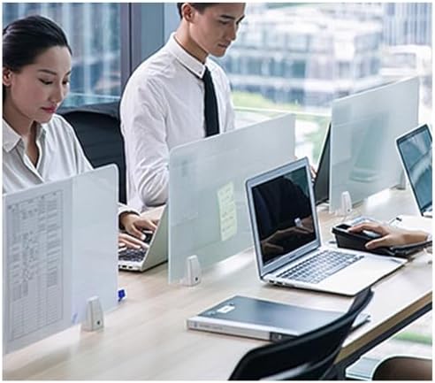Acrylic Frosted Privacy Screen Divider, Portable Desk Partition Panel for Workstations, Office & School Privacy Protection, Clear-B 100x30cm/39.4x11.8in