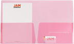 JAM PAPER Plastic Light Weight Flexible Two Pocket Presentation Folders - Red - 12/Pack