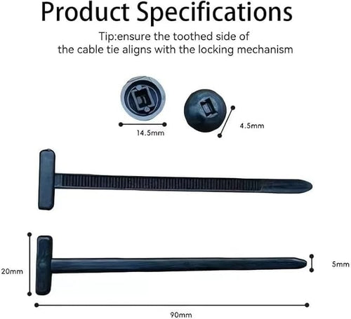 200 Pcs Nylon Universal Cable Tie Buckle with PP Storage Box - Multifunctional Zip Ties with Pin & Button, UV Resistant Fasteners for Car Repair, Bumper & Fender Clips (50PCS)