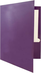 JAM PAPER Laminated Two Pocket Glossy School Folders - Letter Size - High Gloss Purple - Bulk 25/Pack