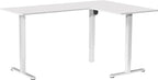 VIVO Electric Corner 63 x 47 inch L-Shaped Standing Desk, Memory Height Adjustment, White Top White Frame, DESK-E3CTW-47