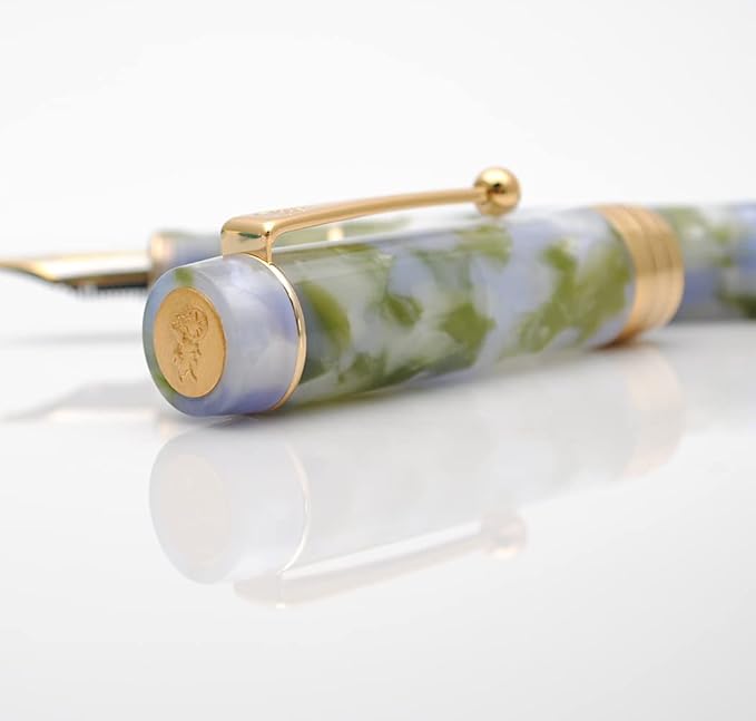 JINHAO 100 Fountain Pen with Ink Converter (Medium Nib 0.7mm, Seaweed Green)