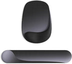 ErgoEase Ergonomic Mouse Pad with Gel Wrist Support - Premium Lycra Fabric, Non-Slip, Ideal for Laptop & Desktop, Office & Gaming，Desk Accessories (09OnxyBlack Set)