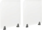 Desk Divider, 2 pcs Acrylic Desk Privacy Panels, Privacy Desk Screen, Frosted Acrylic Partitions with Clips Acrylic Table Top Sneeze Guard for Offices Schools (23"x18"x2")
