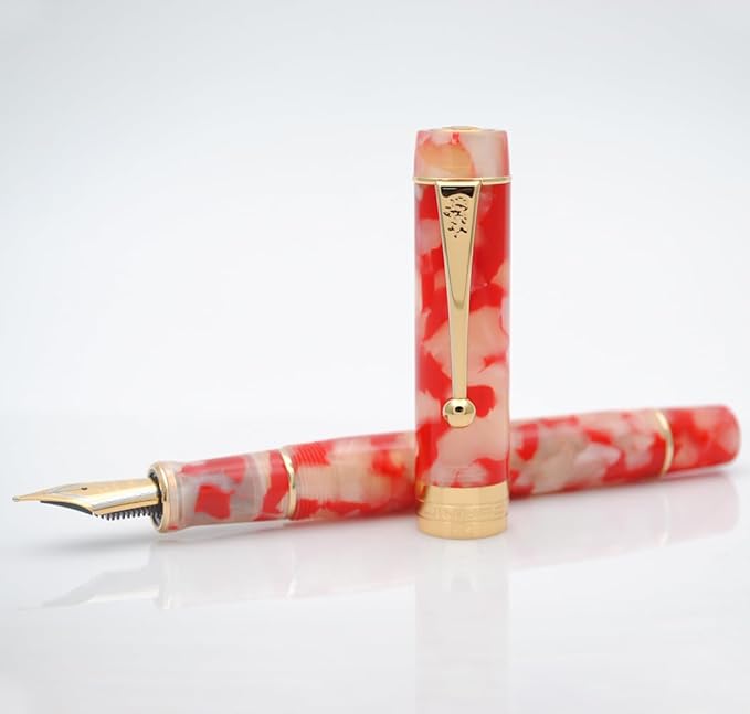 JINHAO 100 Fountain Pen with Ink Converter (Medium Nib 0.7mm, Red White Koi)