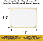 PaperDirect Green on White Classic Specialty Certificates, 8½ x11, Foil Accents, 50 Count, Certificates And Awards Paper, For School, Work, Diplomas & Award Certificates