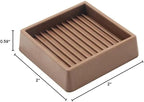 VOCOMO 2X2 Rubber Caster Cups, Non Slip Furniture Pads, Anti-Slip Gripper, Anti Skid Furniture Feet, Anti Slide Floor Protector for Bed Couch Table Chair Stoppers - 12 Pack, Brown