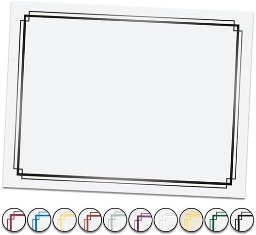 PaperDirect Foil Elegance Specialty Certificates, 50 Sheets of 38lb White Paper, 8½" x 11", Double Black Foil Border, Perfect for Awards, Students, Employees, Volunteers, Course Completion, Diplomas