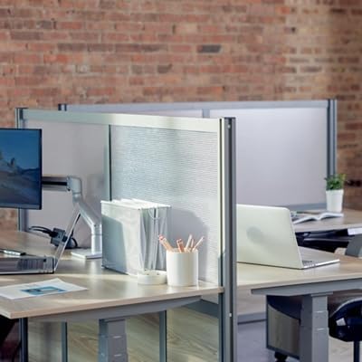 NBF Office Partitions - Cubicle Privacy Panel Wall Divider - Modern Room Separator with Quick Assembly - Indoor Laminate Free Standing Portable Room Divider Panel - 52" H x 49" W (Espresso)
