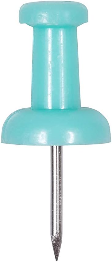 JAM PAPER Colorful Push Pins - Teal Pushpins - 100/Pack