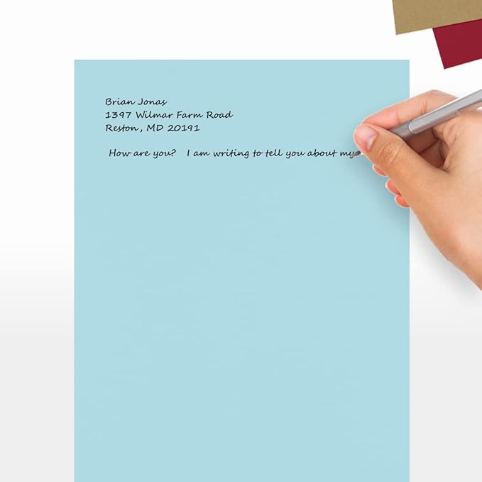 LUXPaper 8.5" x 11" Paper | Letter Size | Pastel Blue | 60lb. Text | 50 Qty
