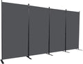 CHOSENM Room Divider, 4 Panel Folding Privacy Screens with Wider Support Feet, 6 Ft Portable Room Partition for Room Separator, 136" W X 71" H,Grey
