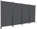 CHOSENM Room Divider, 4 Panel Folding Privacy Screens with Wider Support Feet, 6 Ft Portable Room Partition for Room Separator, 136" W X 71" H,Grey