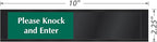 SmartSign Privacy Sign Please Knock And Enter/In Session Door Slider Sign for Office, Conference, Hotel, Hospital, Therapy, Training| 2.25" x 10" Plastic Black, Made in USA
