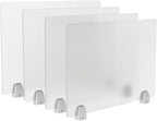 tonchean 4PCS Desk Dividers Office Partitions, Privacy Desk Panel Protective, Frosted Acrylic Shield with Clamps for Offices Schools Call Centers - 23.6”L X15.8”W