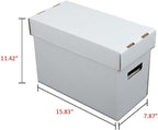 PIT66 10 Pcs Comic Books Storage Boxes With Lids Short Holds 150-175 Stackable Durable Archive White Comic Book Storage