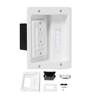 Wall Cable Concealer Management Kit, Recessed Outlet Behind TV for Wall Mount TV with Cable Management Box, in Wall TV Connection Kit Hides Power Cables & Low Voltage Wires Fits All Plugs (NO Wire)