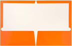 JAM PAPER Laminated Two Pocket Glossy School Folders - Letter Size - High Gloss Orange - 6/Pack