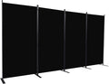 CHOSENM Room Divider, 4 Panel Folding Privacy Screens with Wider Support Feet, 6 Ft Portable Room Partition for Room Separator, 136" W X 71" H, Black