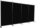 CHOSENM Room Divider, 4 Panel Folding Privacy Screens with Wider Support Feet, 6 Ft Portable Room Partition for Room Separator, 136" W X 71" H, Black